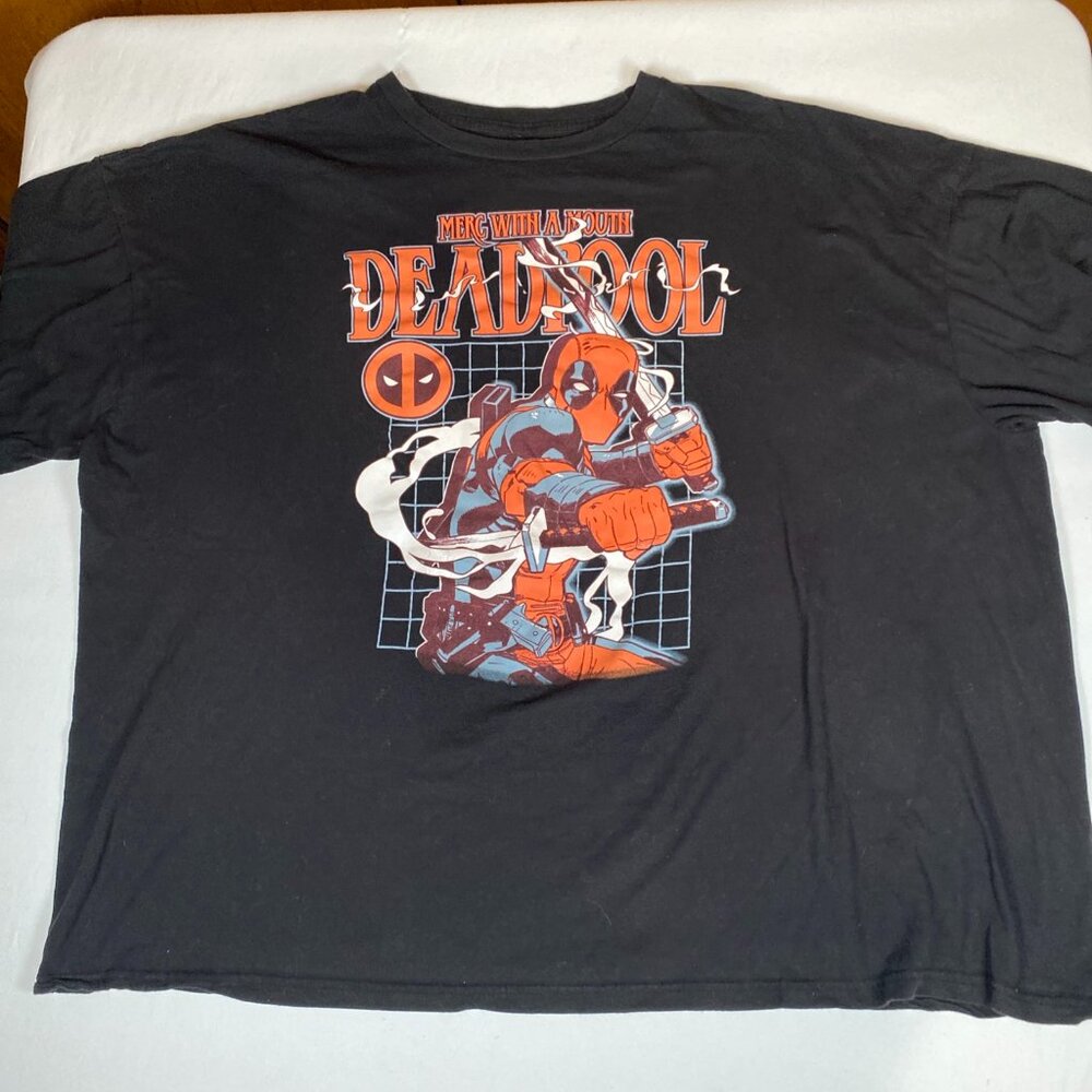 Marvel Deadpool Merc With A Mouth Men's T-Shirt XXL Black 100% Cotton